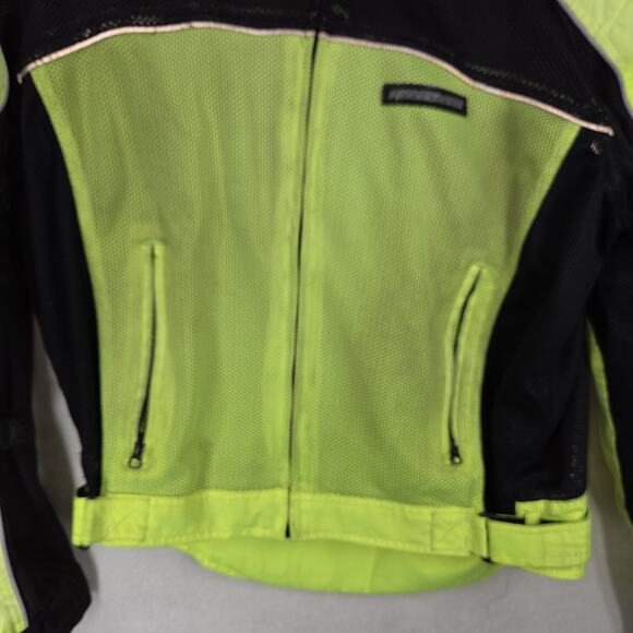 Vtg Fieldsheer Jacket Mens XL Neon Green Padded Motorcycle Biking Coat Road Rash - Picture 7 of 13